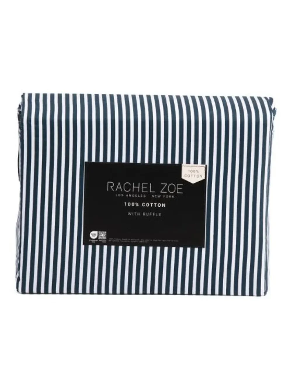 RACHEL ZOE Cotton Stripe Sheet Set With Ruffle